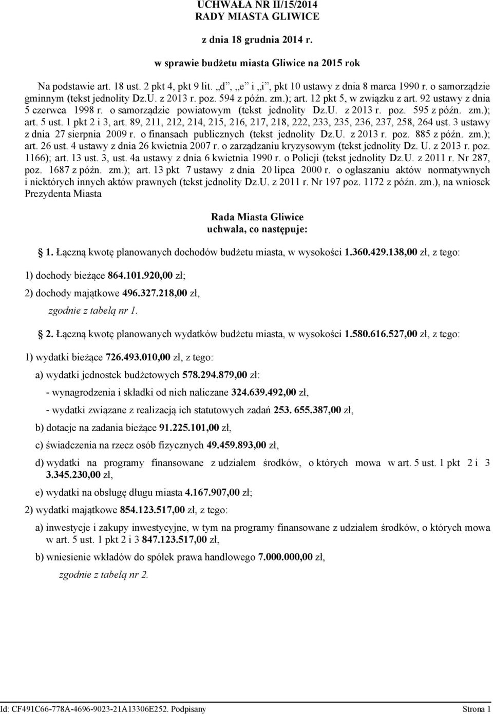 o samorządzie powiatowym (tekst jednolity Dz.U. z 2013 r. poz. 595 z późn. zm.); art. 5 ust. 1 pkt 2 i 3, art. 89, 211, 212, 214, 215, 216, 217, 218, 222, 233, 235, 236, 237, 258, 264 ust.