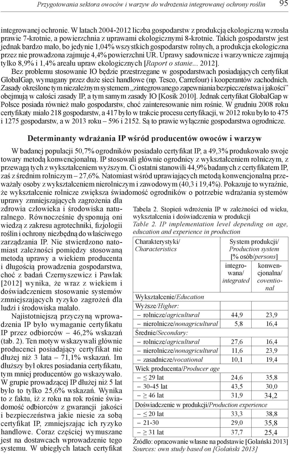 Takich gospodarstw jest jednak bardzo mało, bo jedynie 1,04% wszystkich gospodarstw rolnych, a produkcja ekologiczna przez nie prowadzona zajmuje 4,4% powierzchni UR.