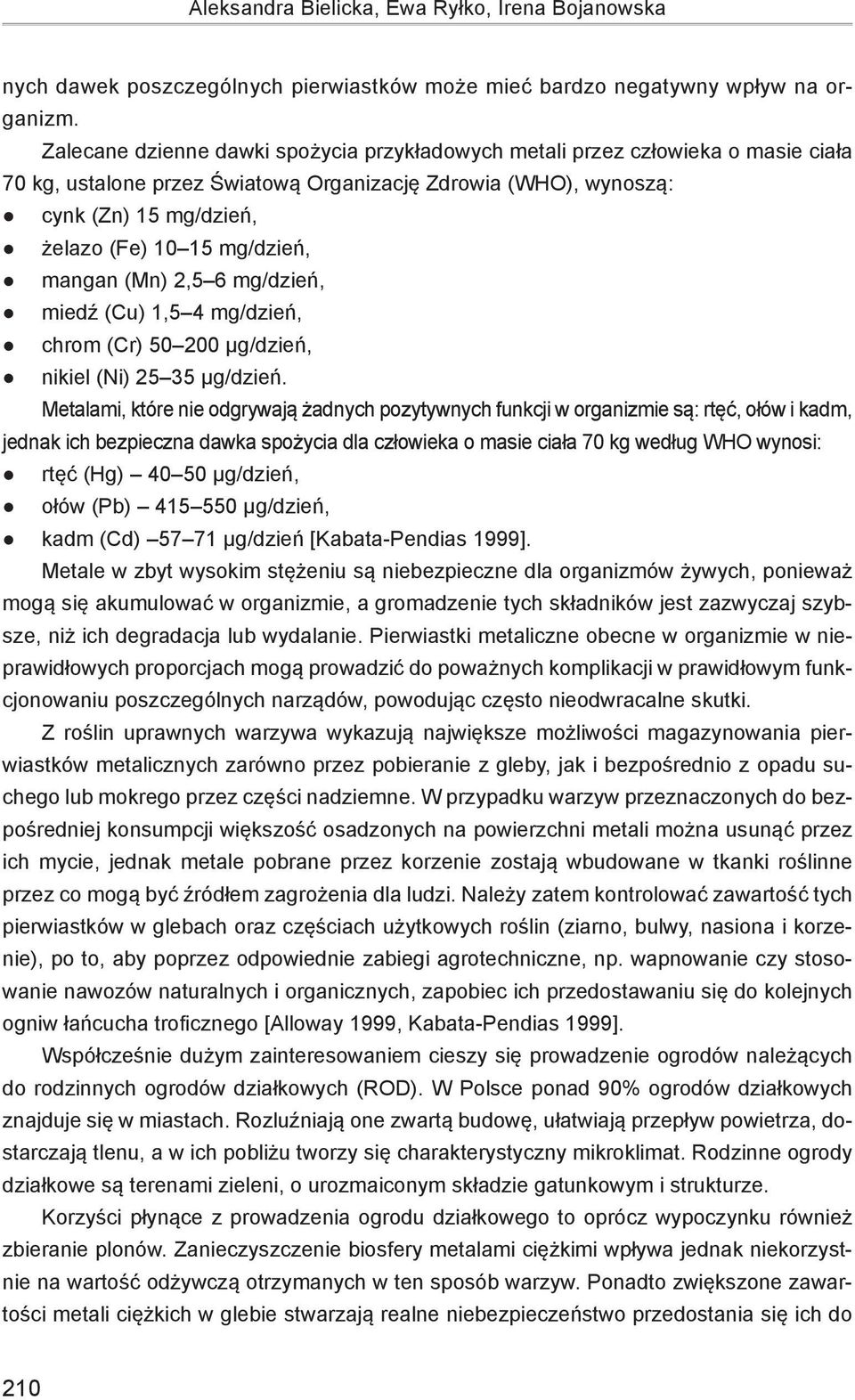 mangan (Mn) 2,5 6 mg/dzień, miedź (Cu) 1,5 4 mg/dzień, chrom (Cr) 5 2 µg/dzień, nikiel (Ni) 25 35 µg/dzień.