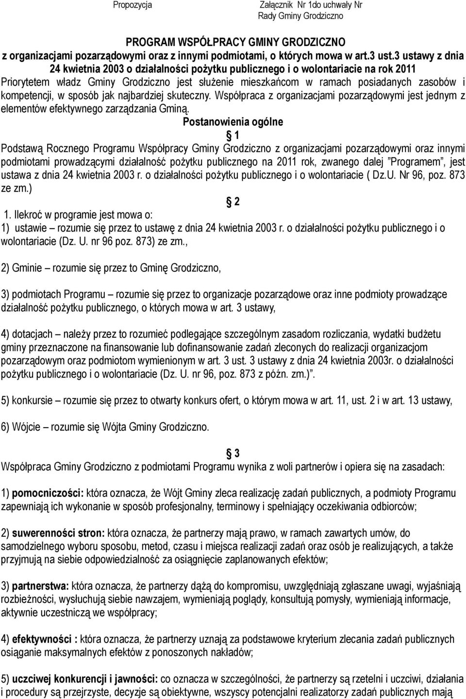 kompetencji, w sposób jak najbardziej skuteczny. Współpraca z organizacjami pozarządowymi jest jednym z elementów efektywnego zarządzania Gminą.