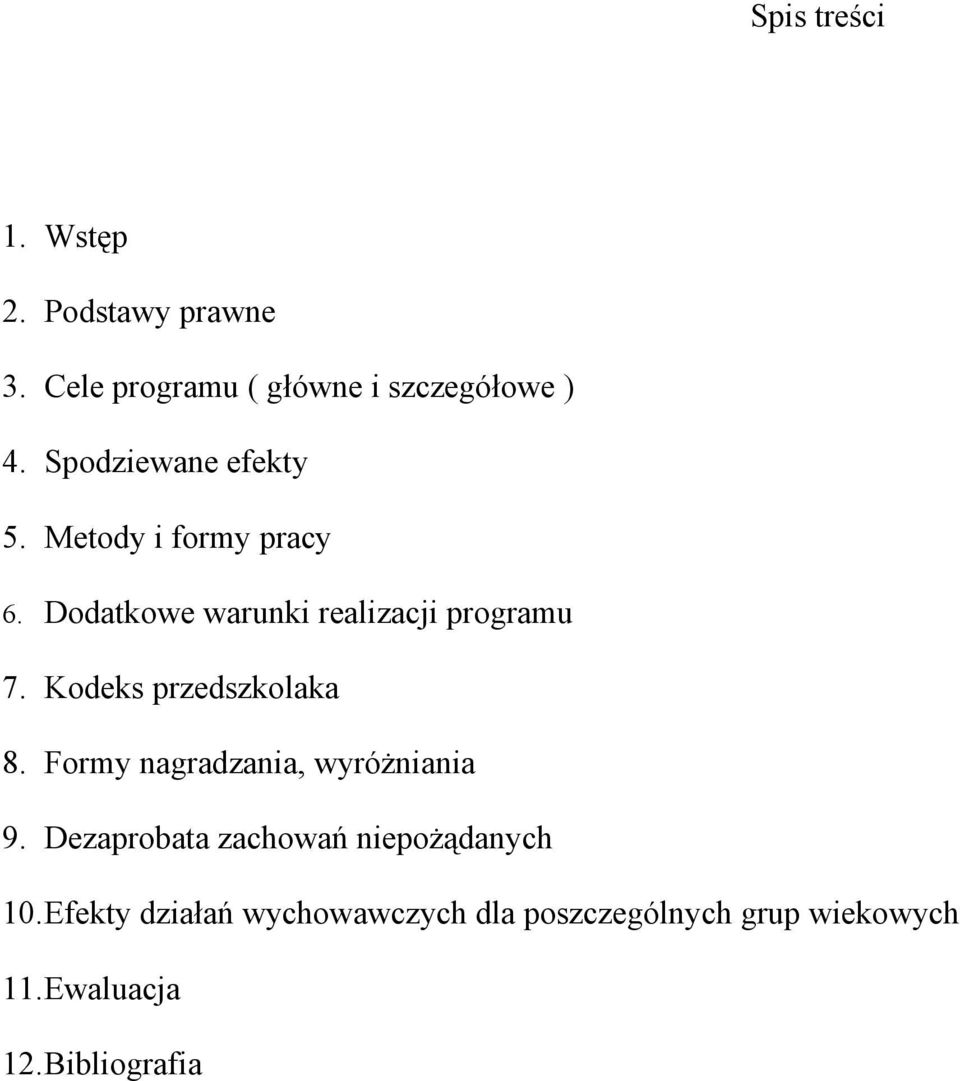 Kodeks przedszkolaka 8. Formy nagradzania, wyróżniania 9.