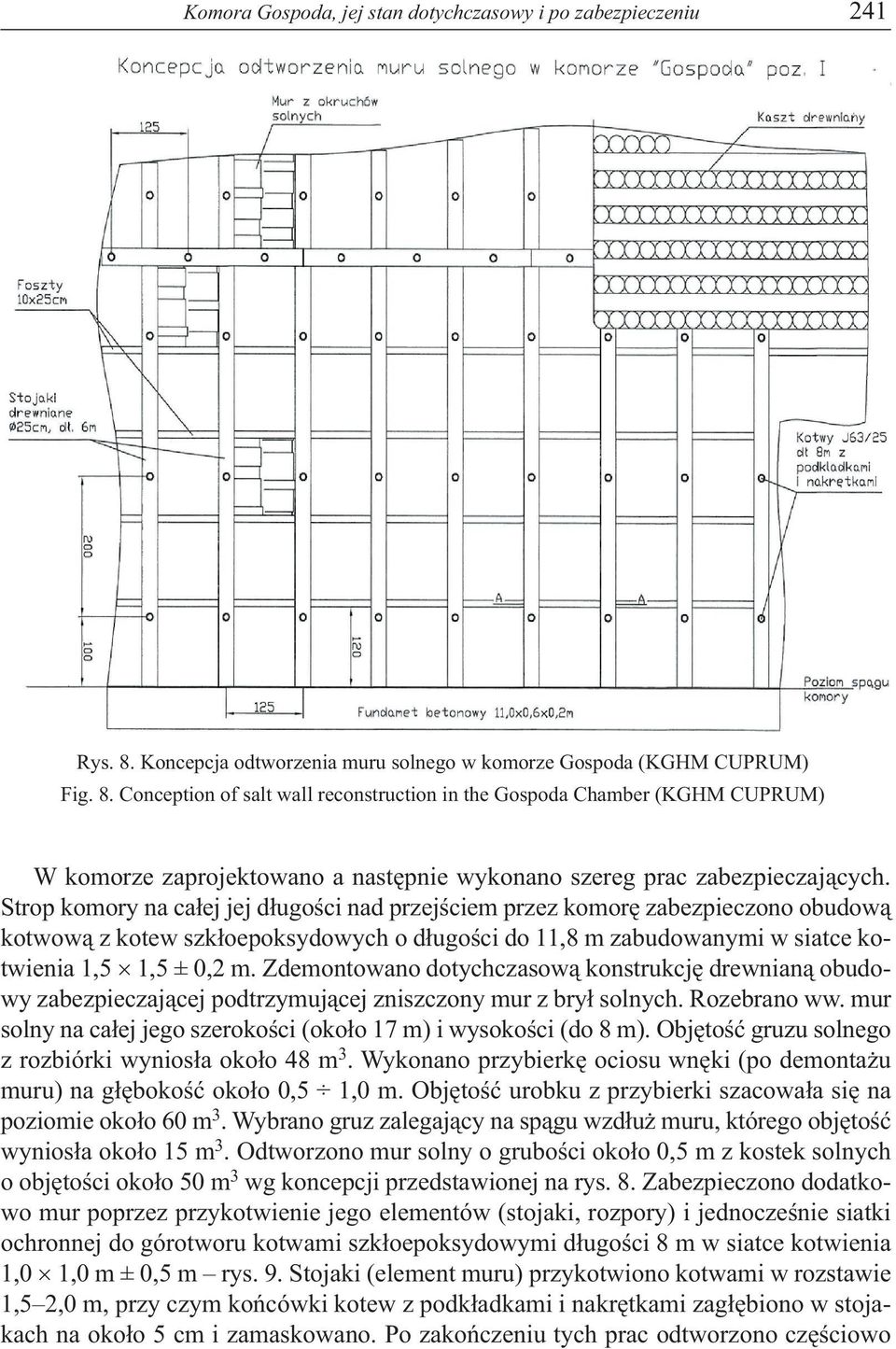 Conception of salt wall reconstruction in the Gospoda Chamber (KGHM CUPRUM) W komorze zaprojektowano a następnie wykonano szereg prac zabezpieczających.