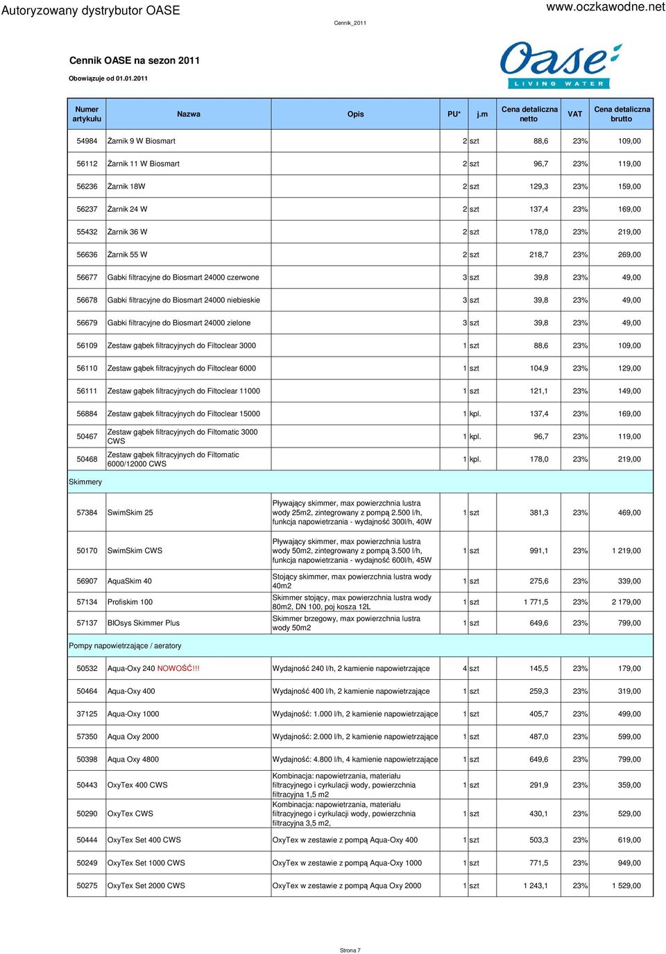 23% 49,00 56679 Gabki filtracyjne do Biosmart 24000 zielone 3 szt 39,8 23% 49,00 56109 Zestaw gąbek filtracyjnych do Filtoclear 3000 1 szt 88,6 23% 109,00 56110 Zestaw gąbek filtracyjnych do