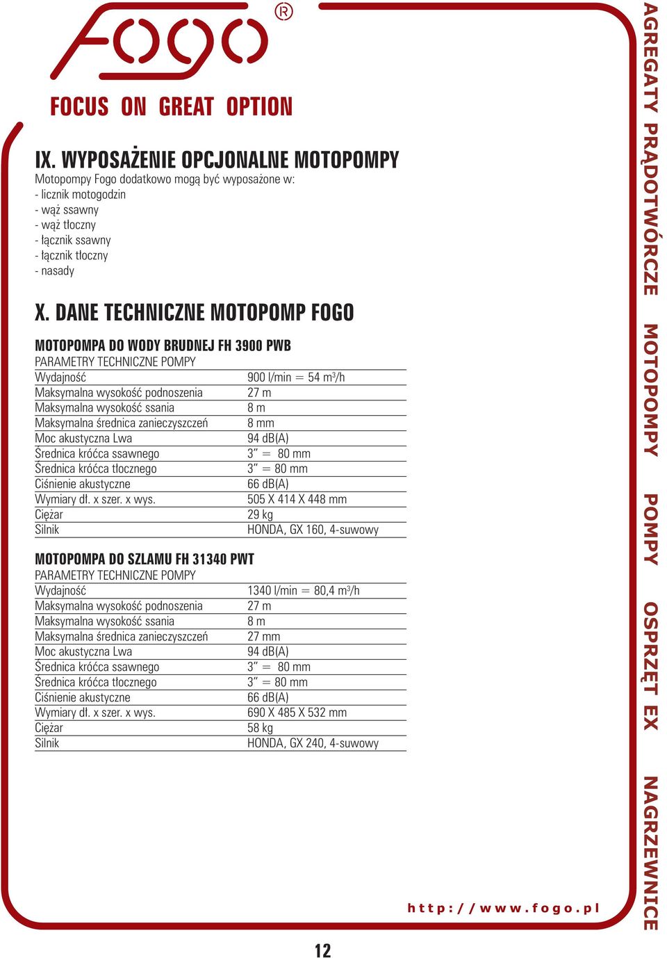 Maksymalna średnica zanieczyszczeń 8 mm Moc akustyczna Lwa 94 db(a) Średnica króćca ssawnego 3 = 80 mm Średnica króćca tłocznego 3 = 80 mm Ciśnienie akustyczne 66 db(a) Wymiary dł. x szer. x wys.