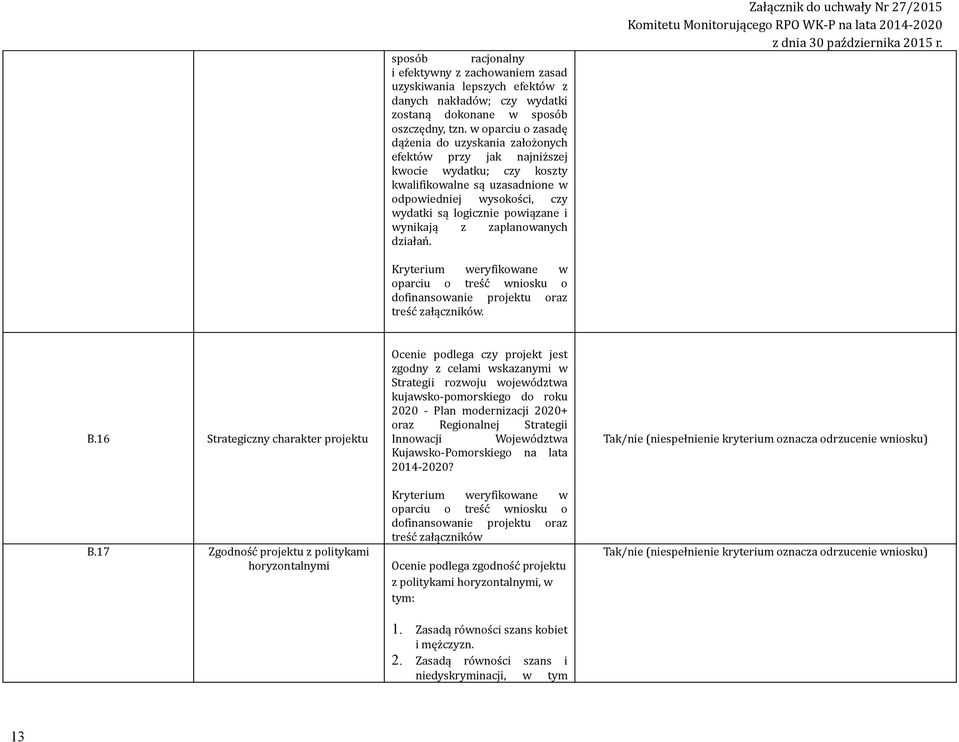 wynikają z zaplanowanych działań. B.16 Strategiczny charakter projektu B.