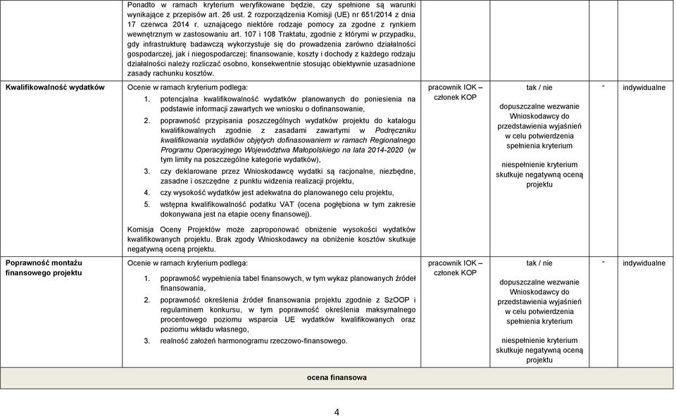 107 i 108 Traktatu, zgodnie z którymi w przypadku, gdy infrastrukturę badawczą wykorzystuje się do prowadzenia zarówno działalności gospodarczej, jak i niegospodarczej: finansowanie, koszty i dochody