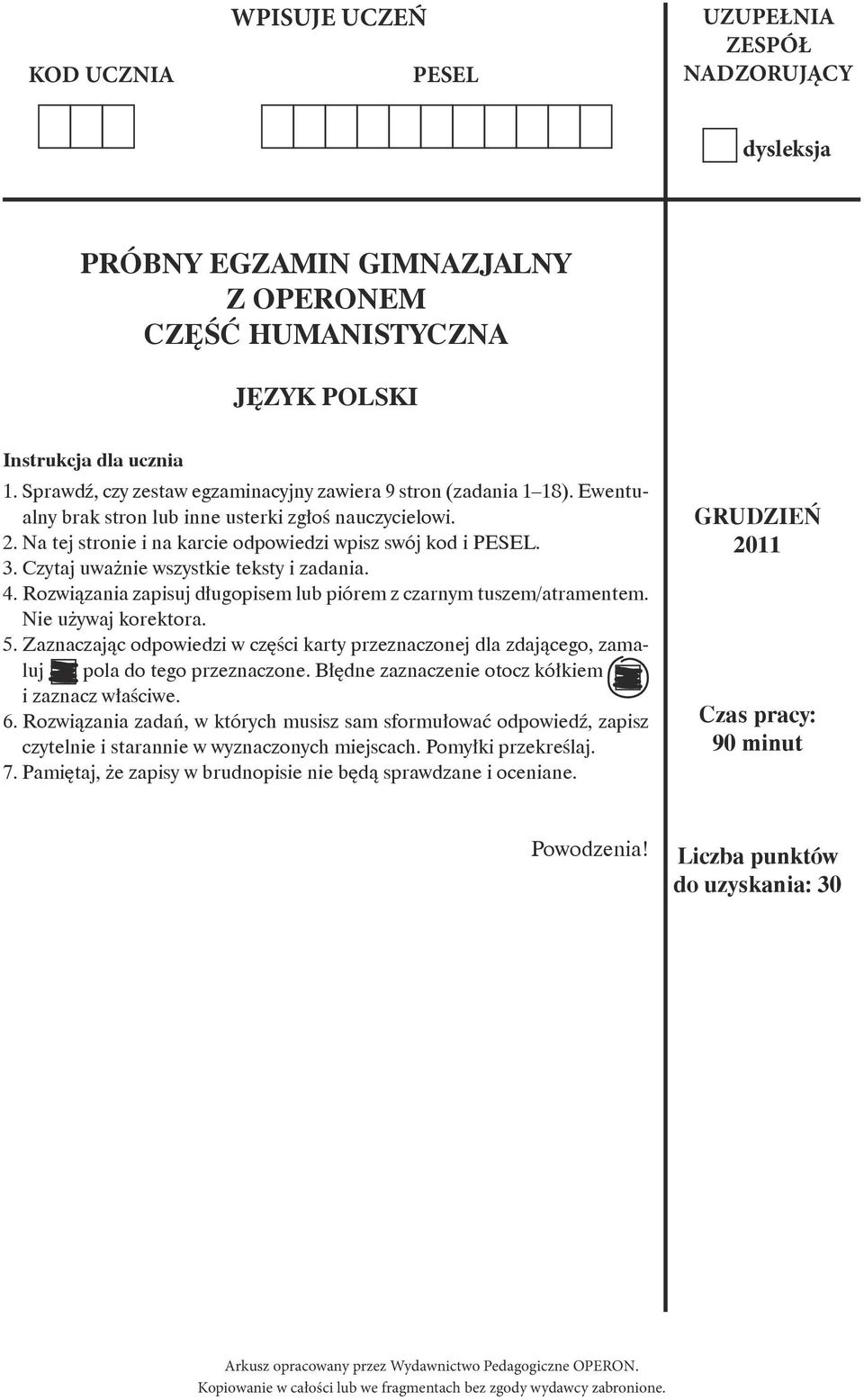 PRÓBNY EGZAMIN GIMNAZJALNY Z OPERONEM CZĘŚĆ HUMANISTYCZNA - PDF Free  Download