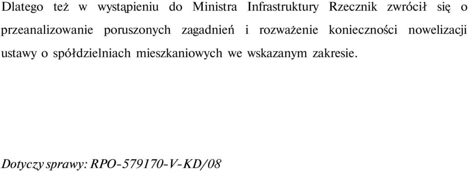 rozważenie konieczności nowelizacji ustawy o spółdzielniach