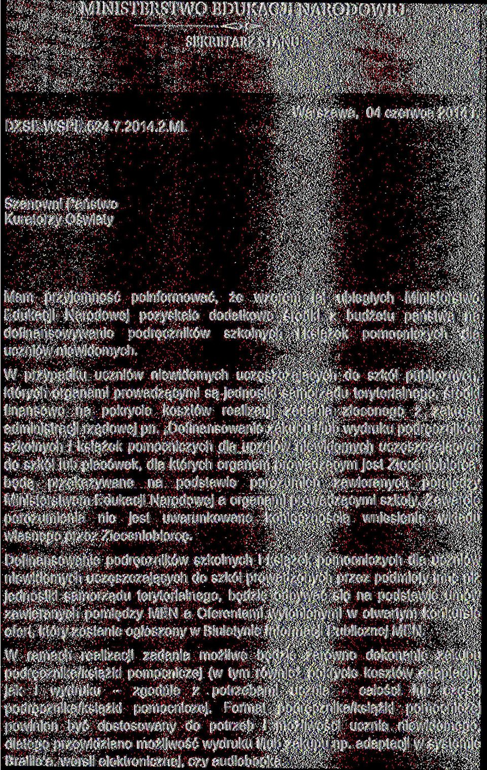 i książek dla uczniów niewidomych.
