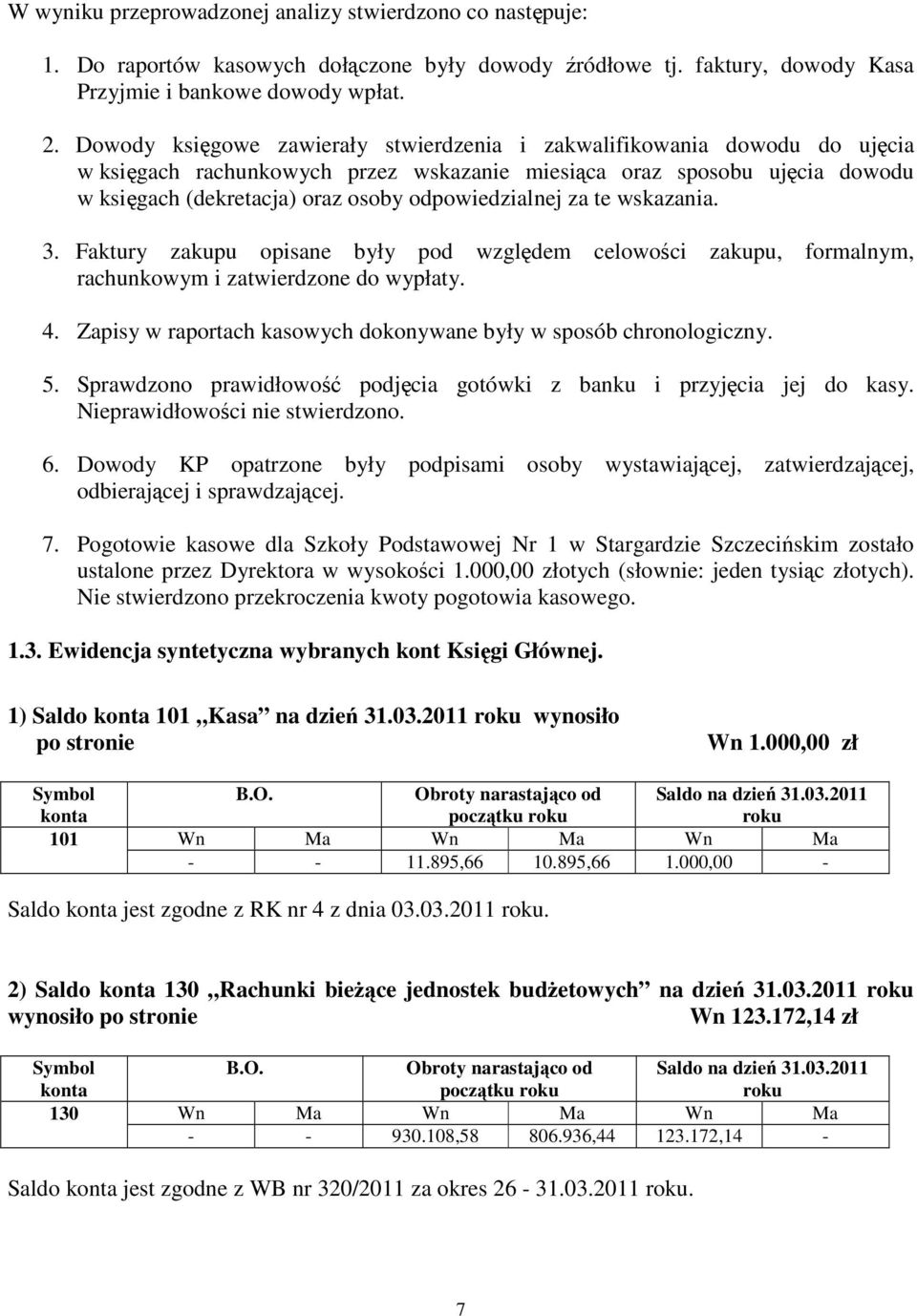 odpowiedzialnej za te wskazania. 3. Faktury zakupu opisane były pod względem celowości zakupu, formalnym, rachunkowym i zatwierdzone do wypłaty. 4.