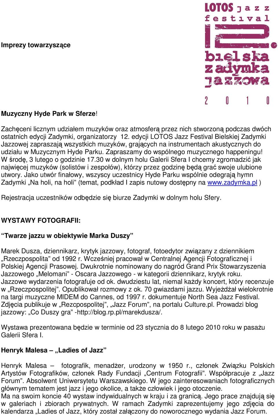 Zapraszamy do wspólnego muzycznego happeningu! W środę, 3 lutego o godzinie 17.