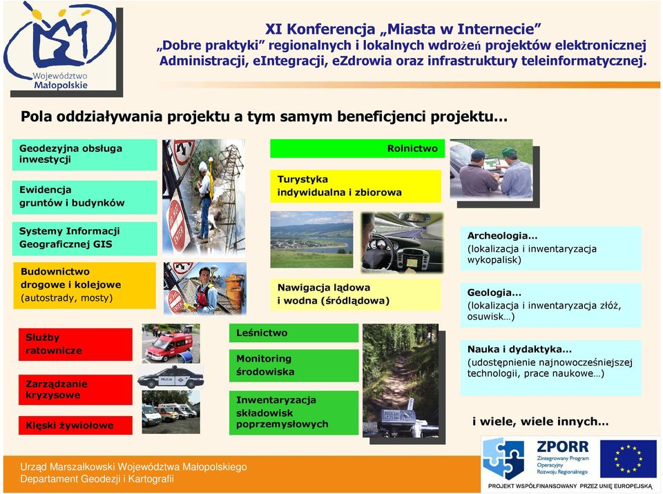 Leśnictwo Monitoring środowiska Nawigacja lądowa i wodna (śródlądowa) Inwentaryzacja składowisk poprzemysłowych Archeologia (lokalizacja i inwentaryzacja