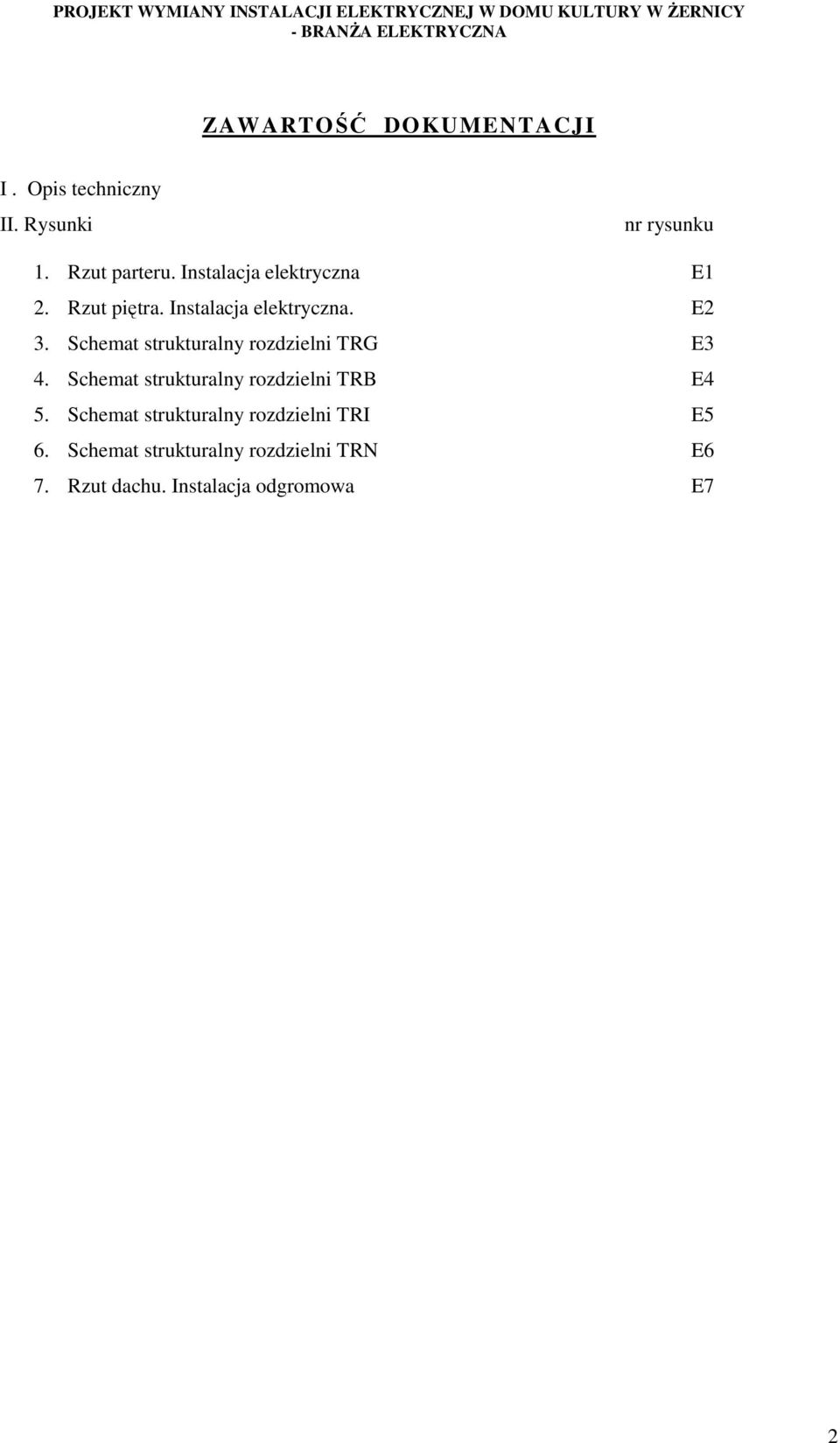 Schemat strukturalny rozdzielni TRG E3 4. Schemat strukturalny rozdzielni TRB E4 5.