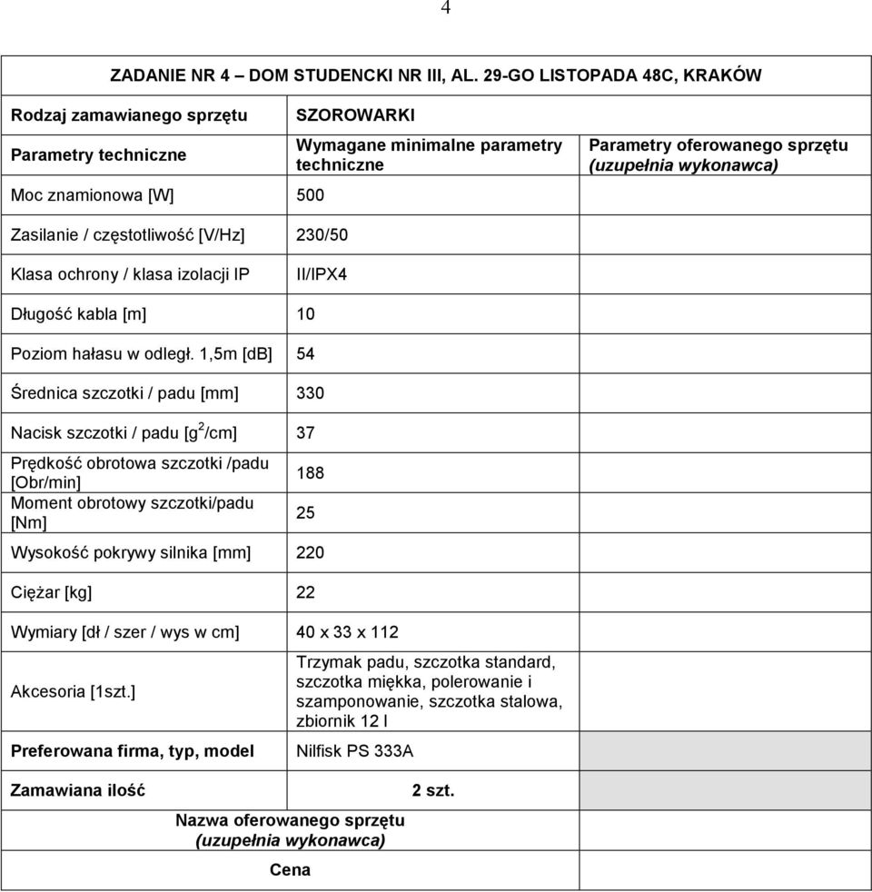 [m] 10 Poziom hałasu w odległ.