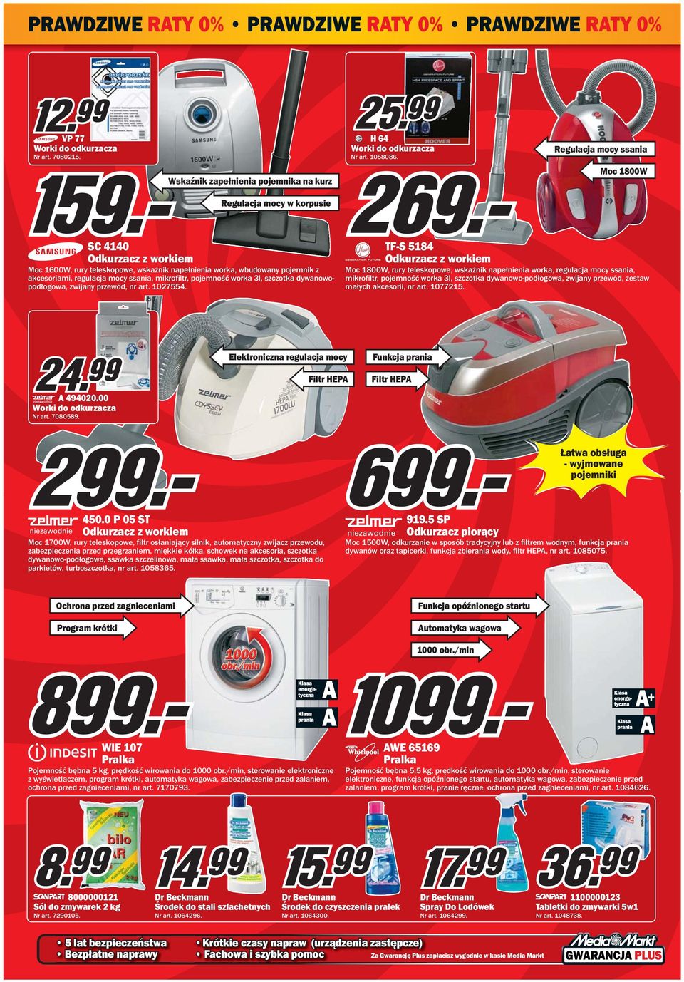 worka 3l, szczotka dywanowopodłogowa, zwijany przewód, nr art. 1027554.