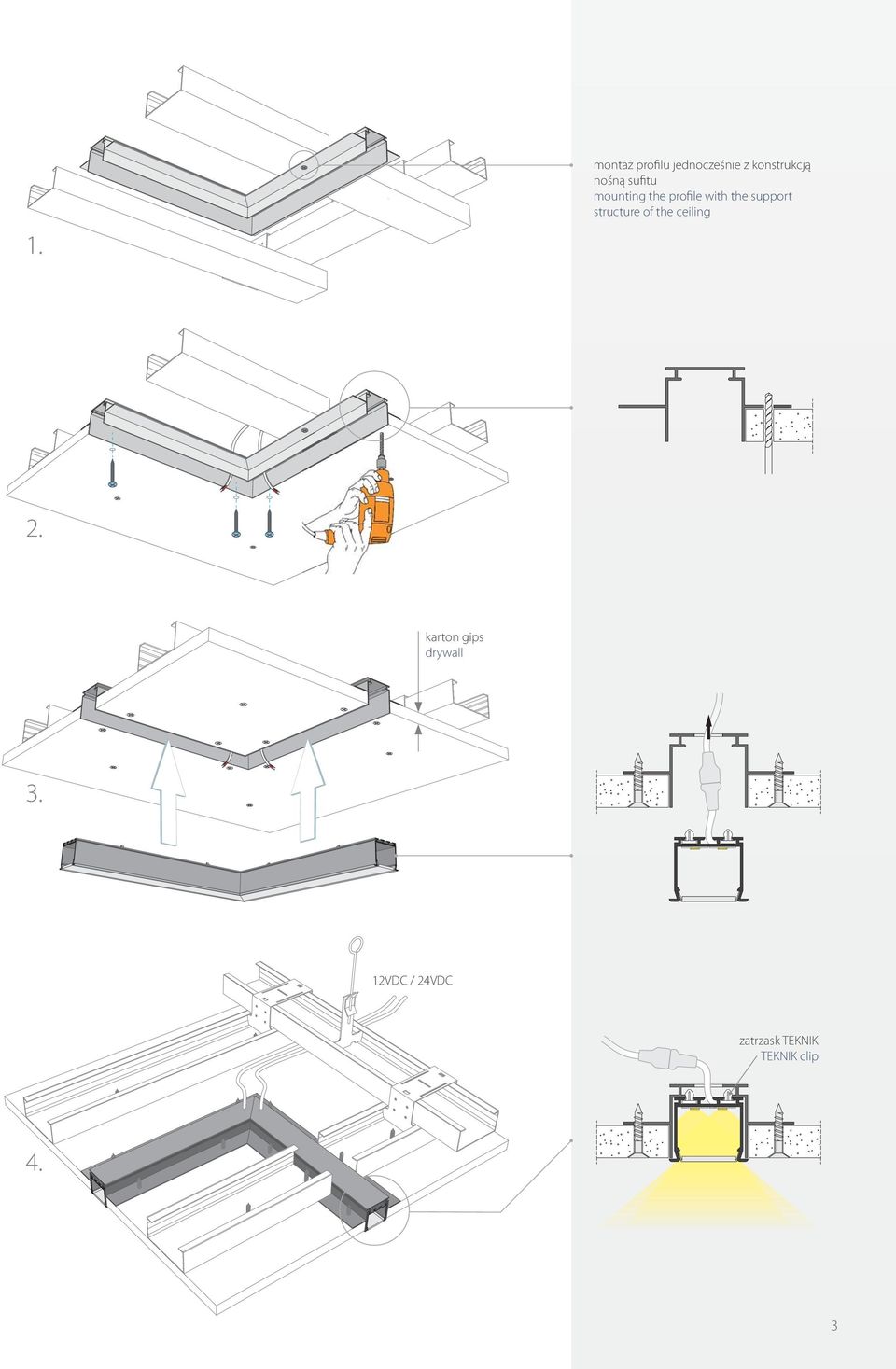 support structure of the ceiling 2.