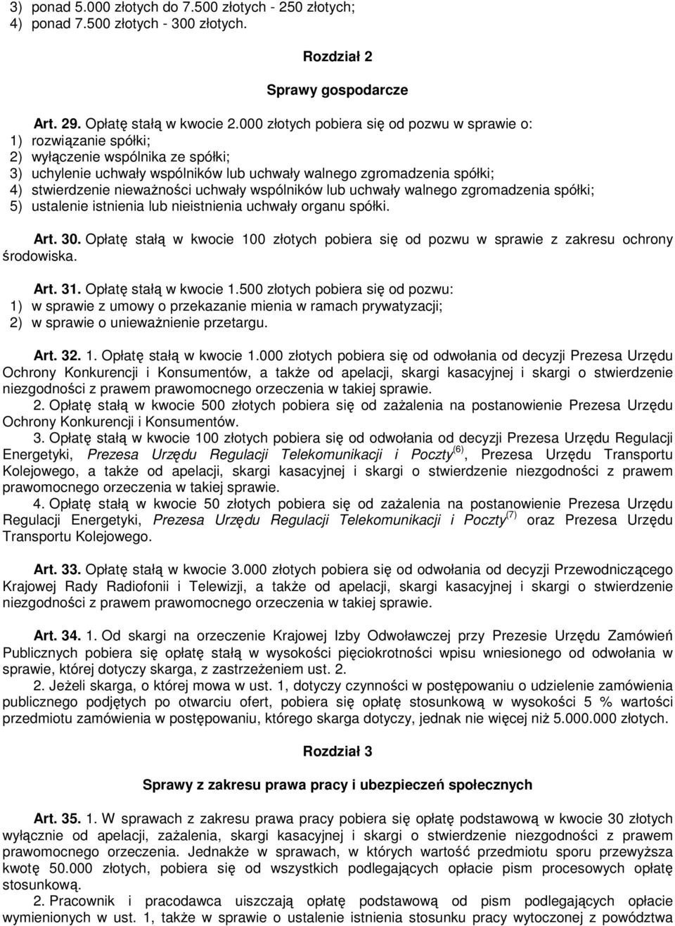 nieważności uchwały wspólników lub uchwały walnego zgromadzenia spółki; 5) ustalenie istnienia lub nieistnienia uchwały organu spółki. Art. 30.