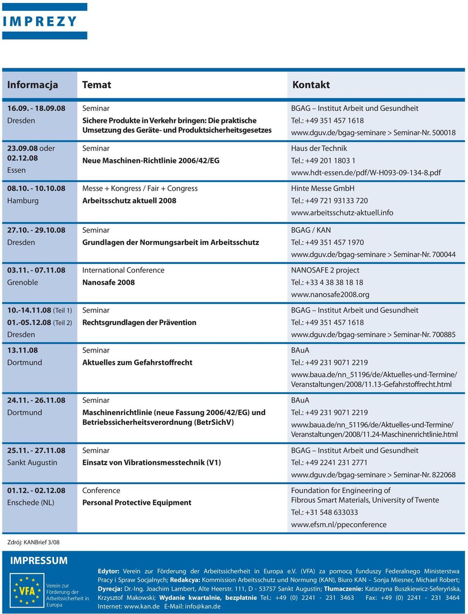 .08 Enschede (NL) Sichere Produkte in Verkehr bringen: Die praktische Umsetzung des Geräte- und Produktsicherheitsgesetzes Neue Maschinen-Richtlinie 006/4/EG Messe + Kongress / Fair + Congress