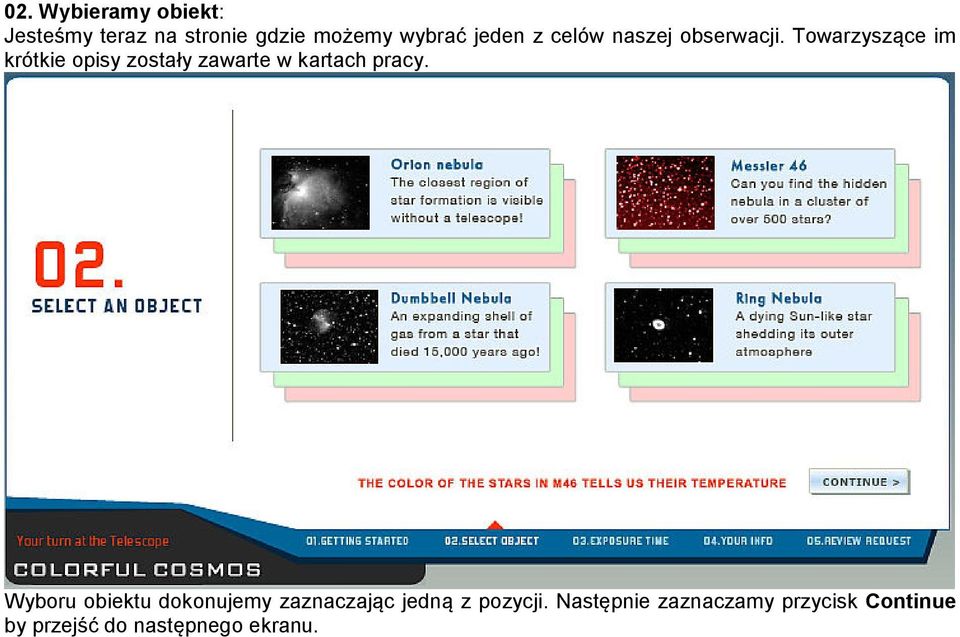 Towarzyszące im krótkie opisy zostały zawarte w kartach pracy.