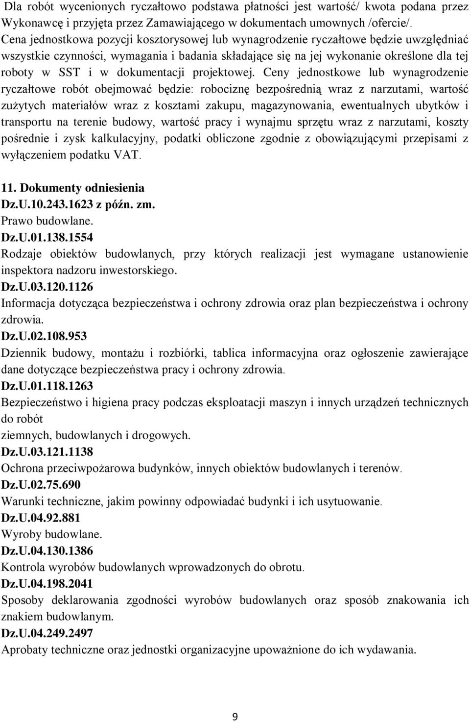 dokumentacji projektowej.