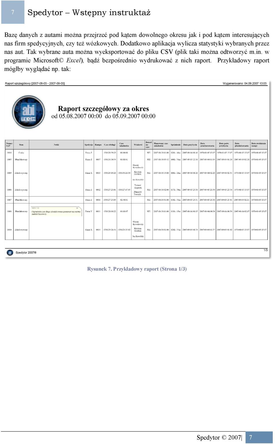 Tak wybrane auta można wyeksportować do pliku CSV (plik taki można odtworzyć m.in.