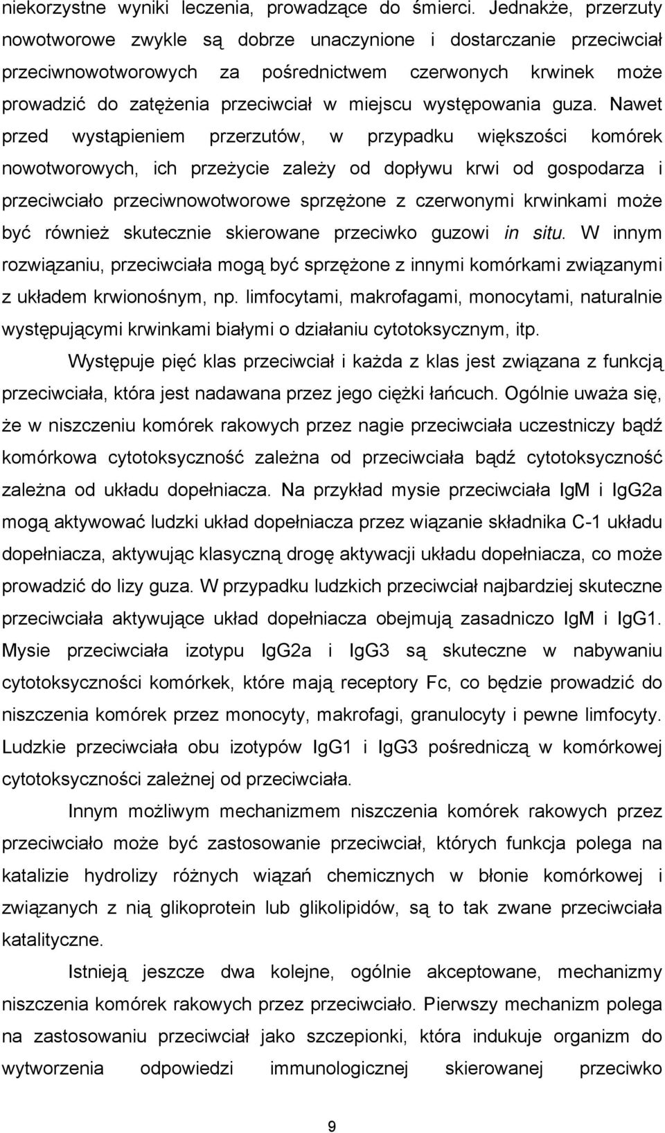 występowania guza.