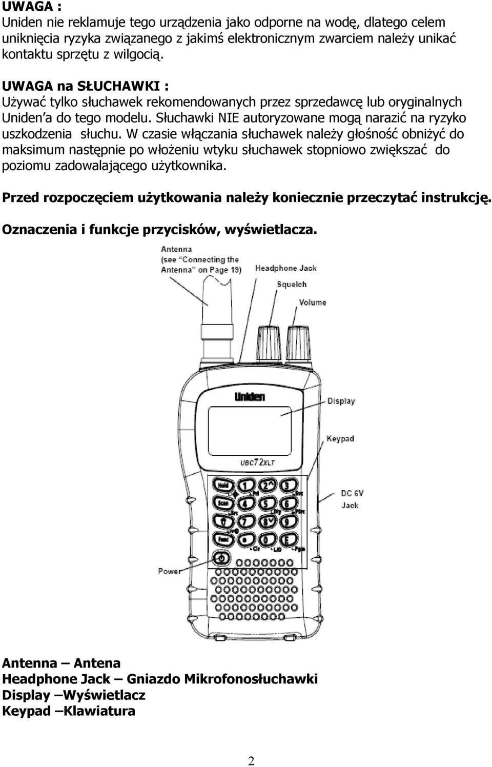 W czasie włączania słuchawek należy głośność obniżyć do maksimum następnie po włożeniu wtyku słuchawek stopniowo zwiększać do poziomu zadowalającego użytkownika.