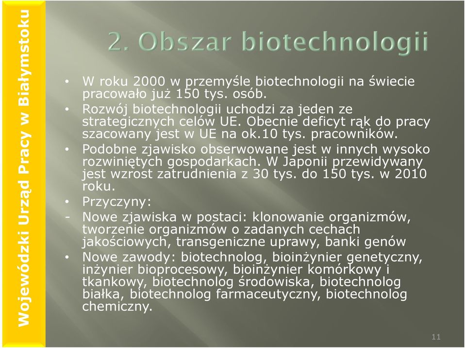 W Japonii przewidywany jest wzrost zatrudnienia z 30 tys. do 150 tys. w 2010 roku.