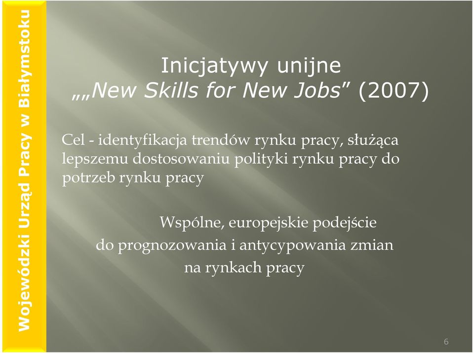 dostosowaniu polityki rynku pracy do potrzeb rynku pracy