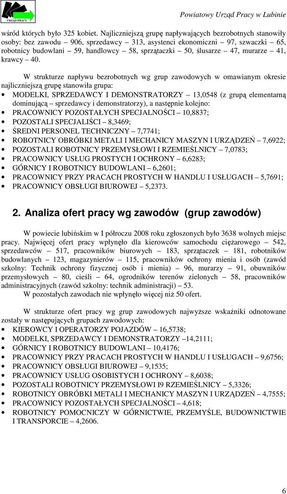 47, murarze 41, krawcy 40.