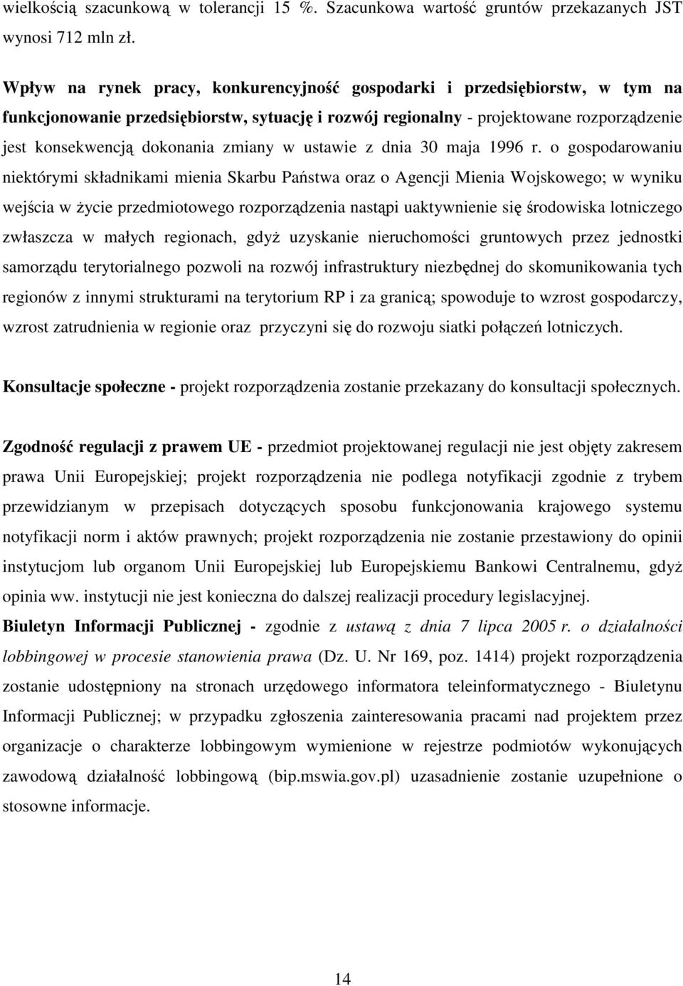 zmiany w ustawie z dnia 30 maja 1996 r.