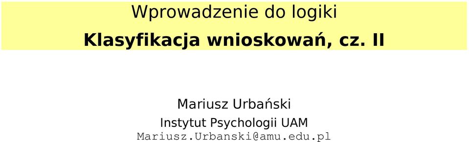 II Mariusz Urbański Instytut