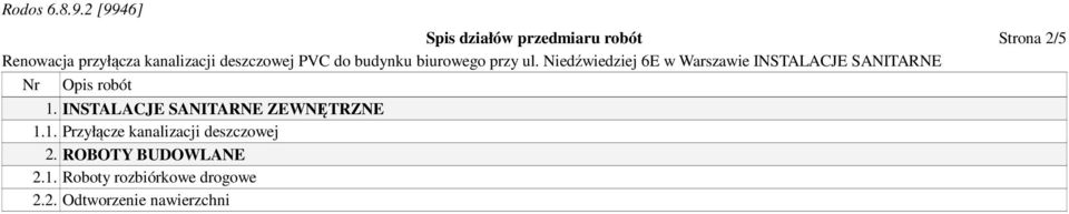 ROBOTY BUDOWLANE 2.1. Roboty rozbiórkowe drogowe 2.