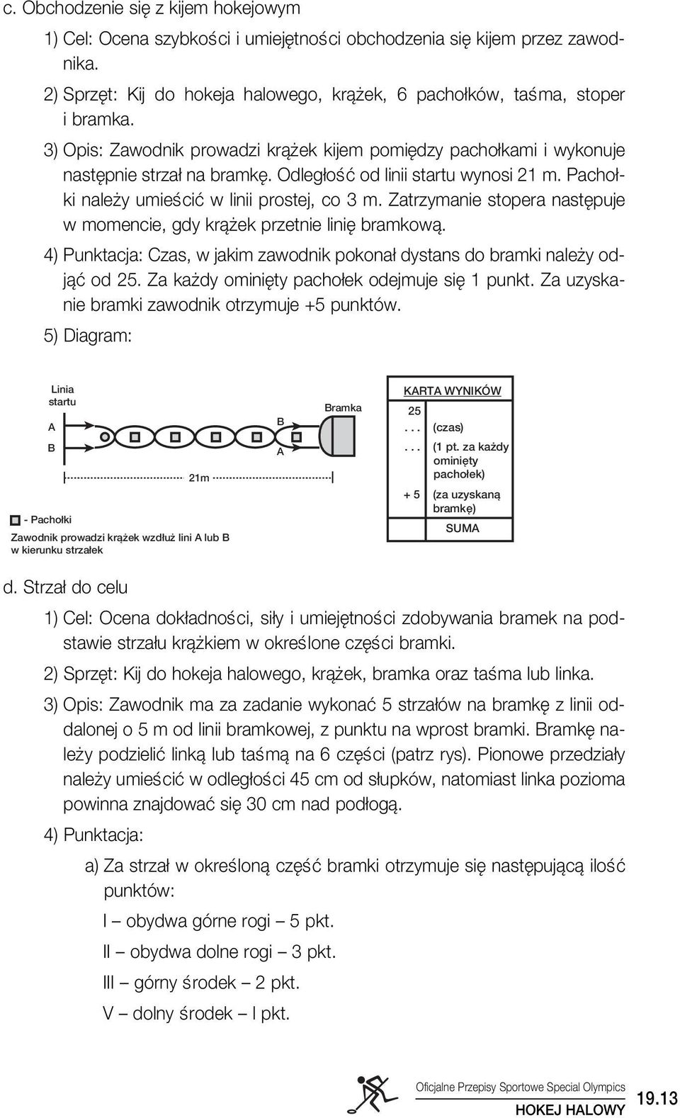 Zatrzymanie stopera nast puje w momencie, gdy krà ek przetnie lini bramkowà. 4) Punktacja: Czas, w jakim zawodnik pokona dystans do bramki nale y odjàç od 25.