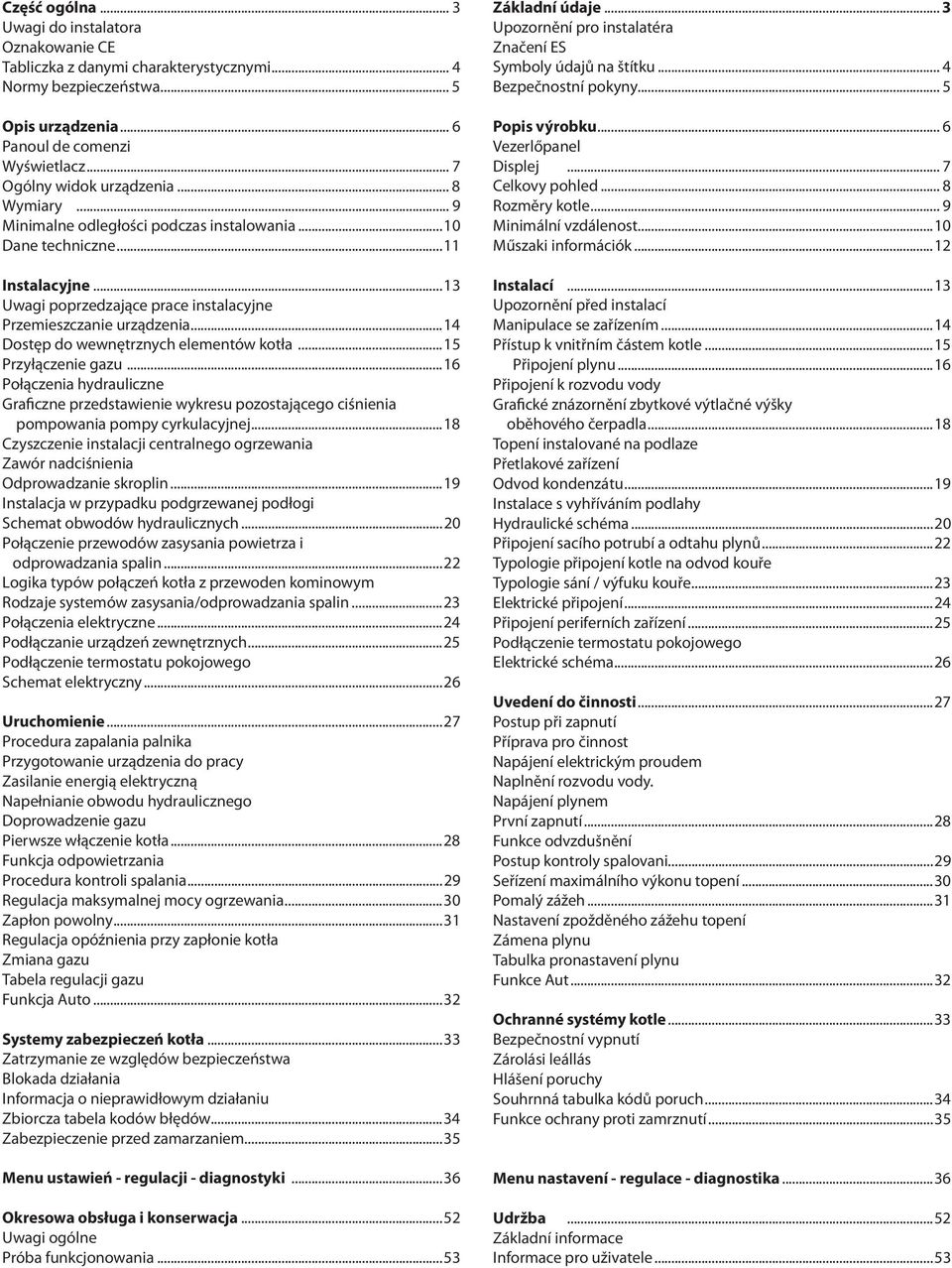 ..14 Dostęp do wewnętrznych elementów kotła...15 Przyłączenie gazu...16 Połączenia hydrauliczne Graficzne przedstawienie wykresu pozostającego ciśnienia pompowania pompy cyrkulacyjnej.
