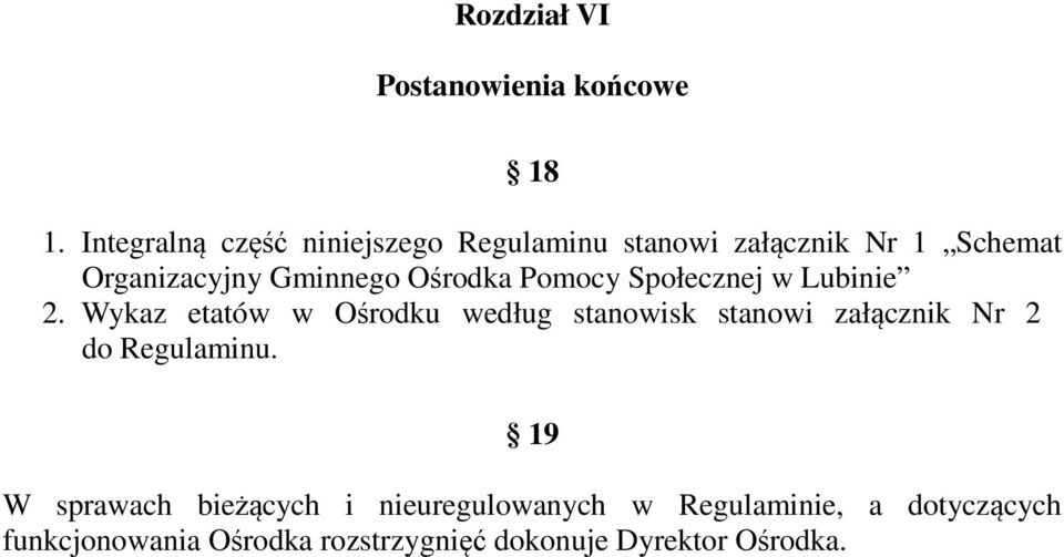 Ośrodka Pomocy Społecznej w Lubinie 2.