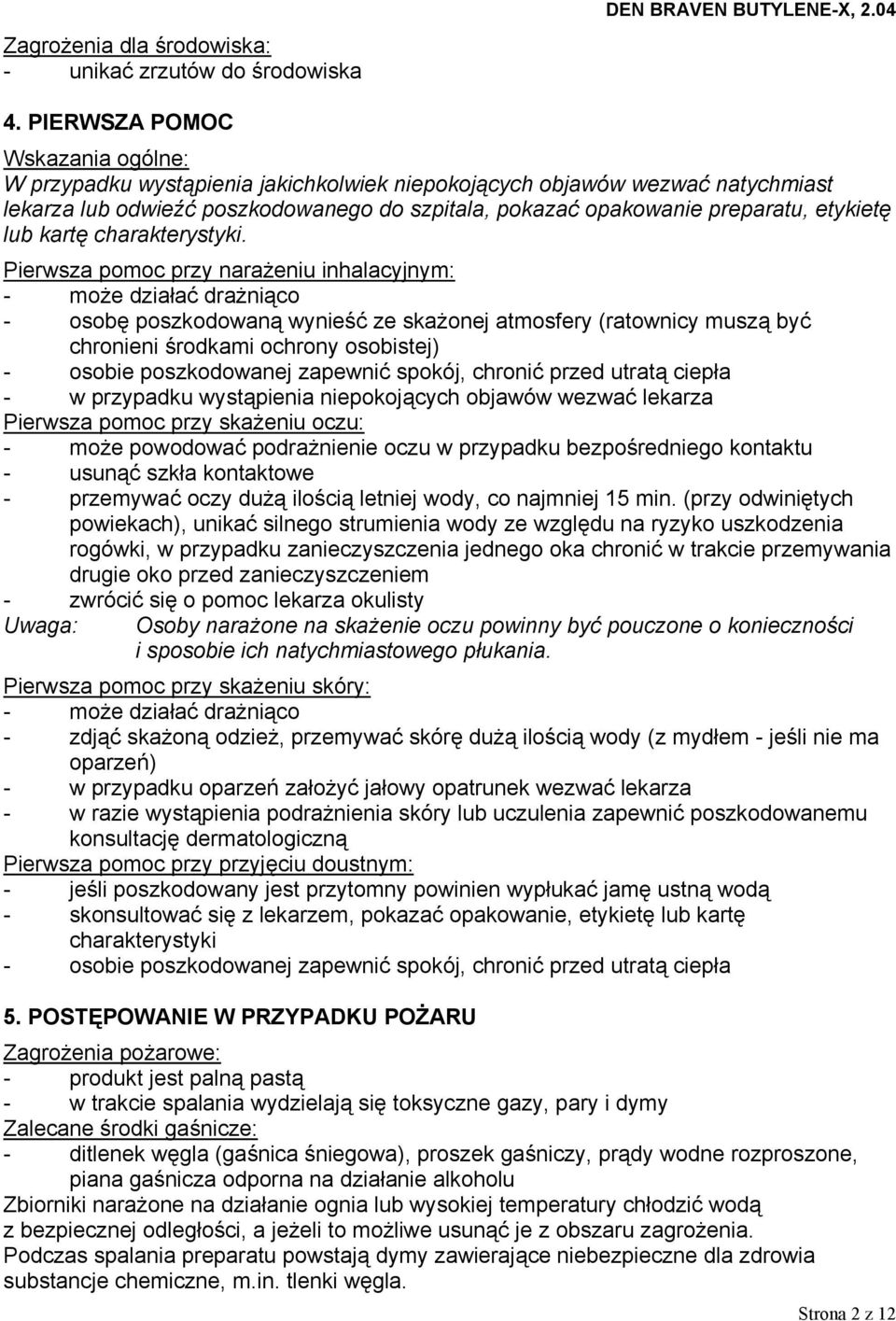 lub kartę charakterystyki.
