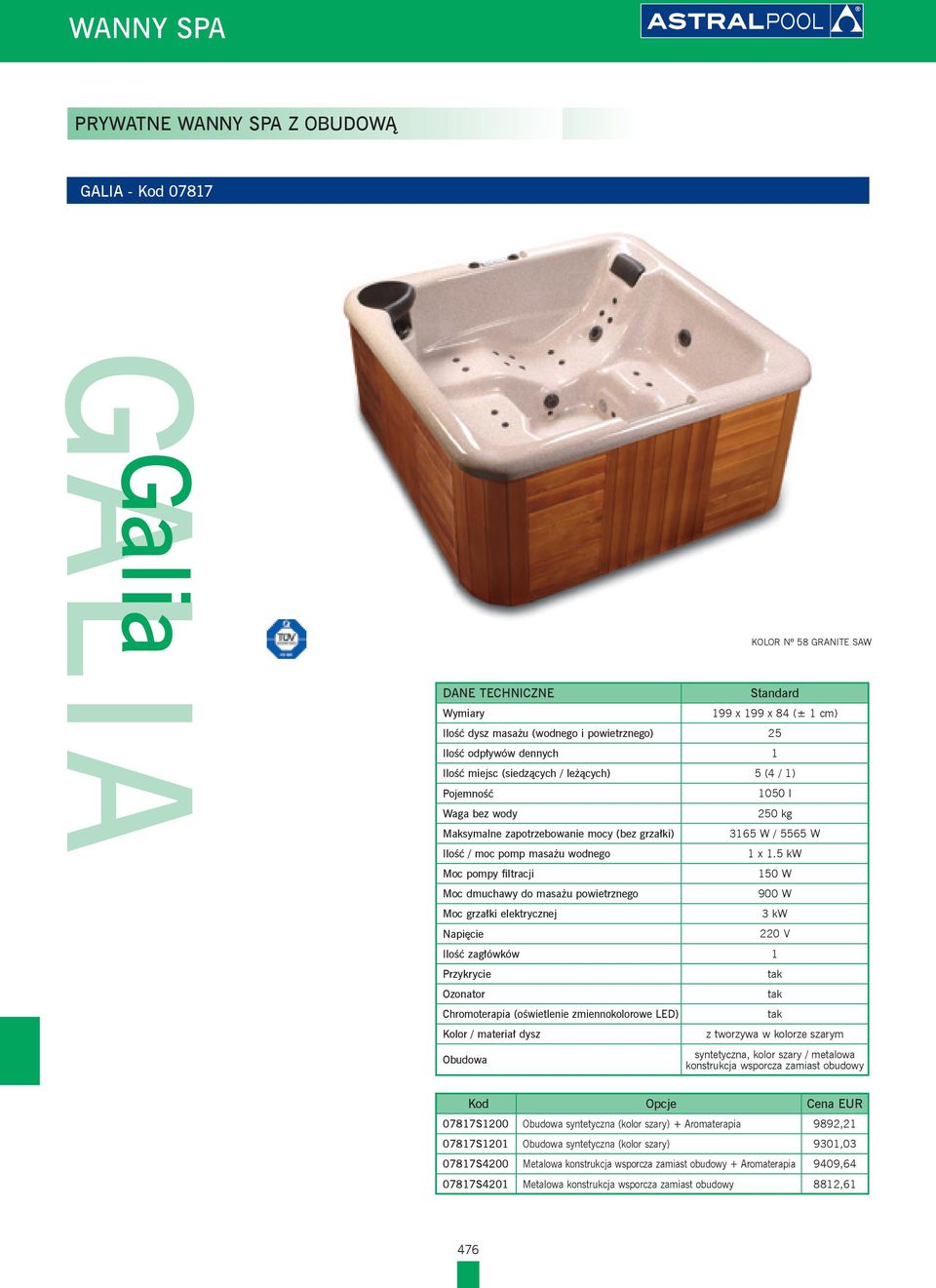 elektrycznej Napięcie 1050 l 250 kg 3165 W / 5565 W 1 x 1.