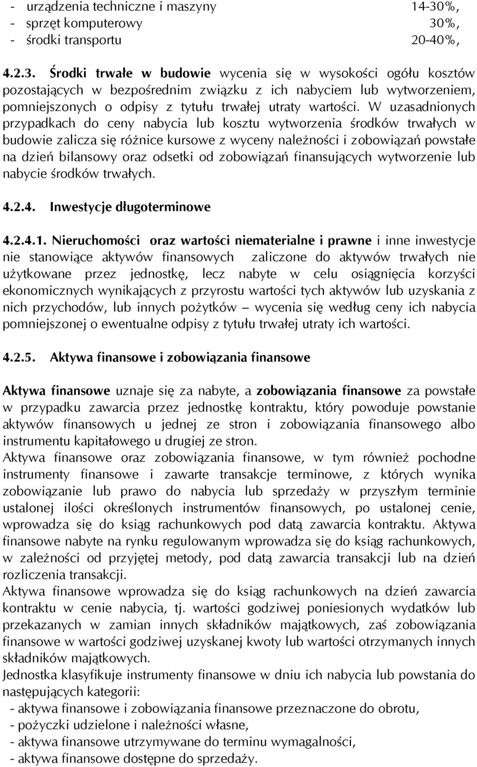 %, - środki transportu 20-40%, 4.2.3.