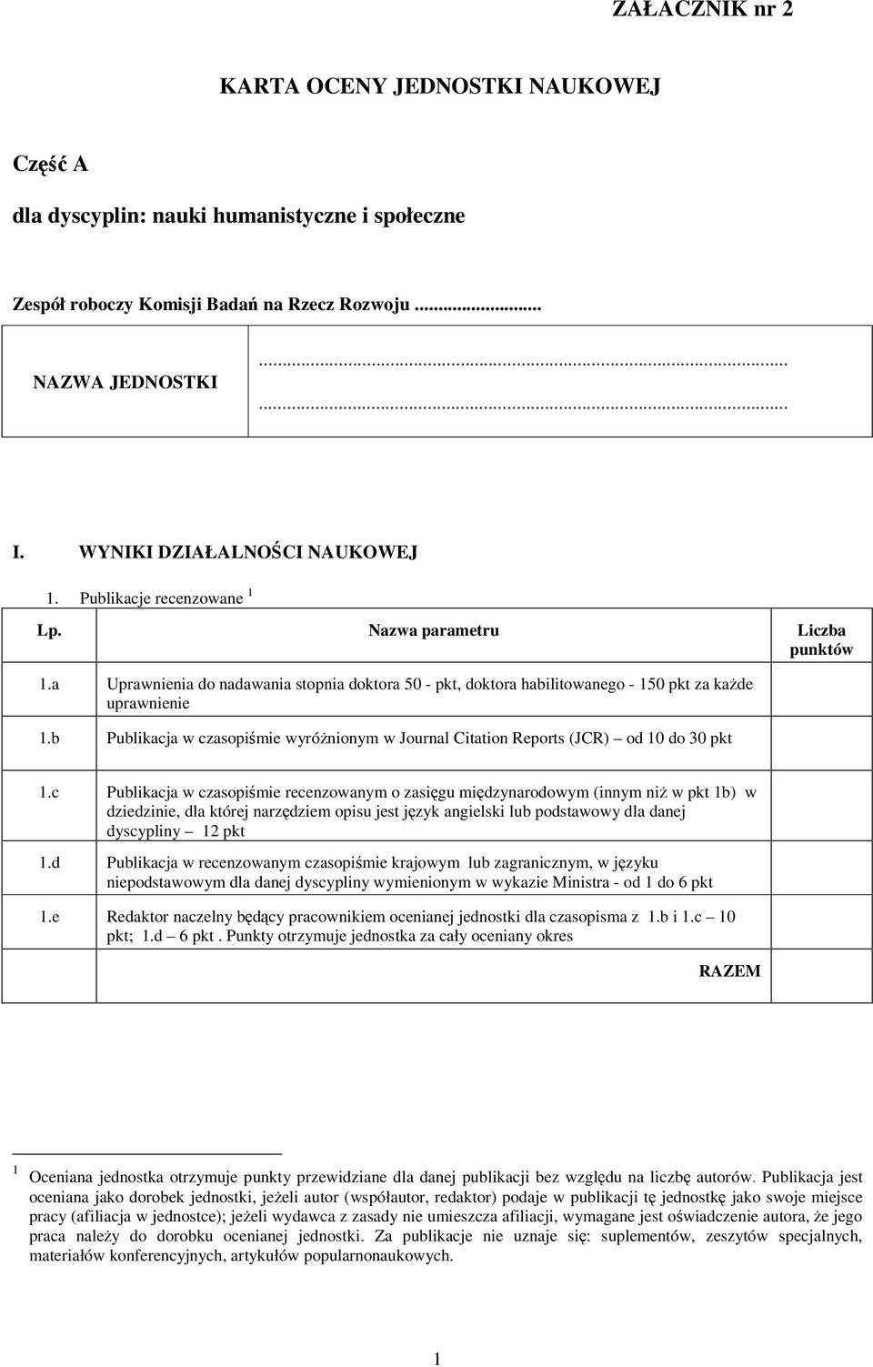 b Publikacja w czasopimie wyrónionym w Journal Citation Reports (JCR) od 10 do 30 pkt 1.