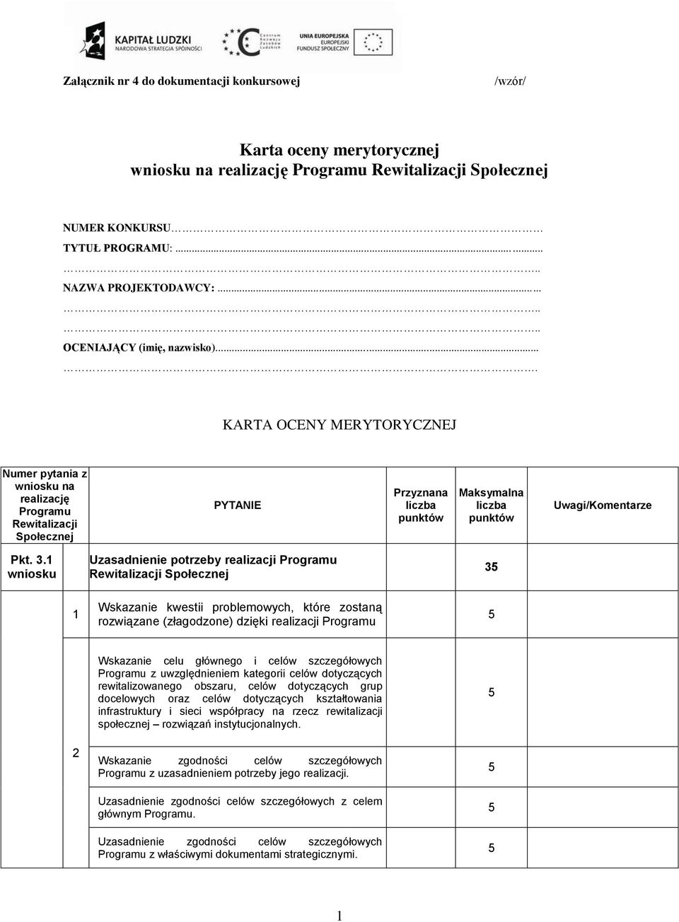 . Uzasadnienie potrzeby realizacji Rewitalizacji Społecznej Wskazanie kwestii problemowych, które zostaną rozwiązane (złagodzone) dzięki realizacji Wskazanie celu głównego i celów szczegółowych z