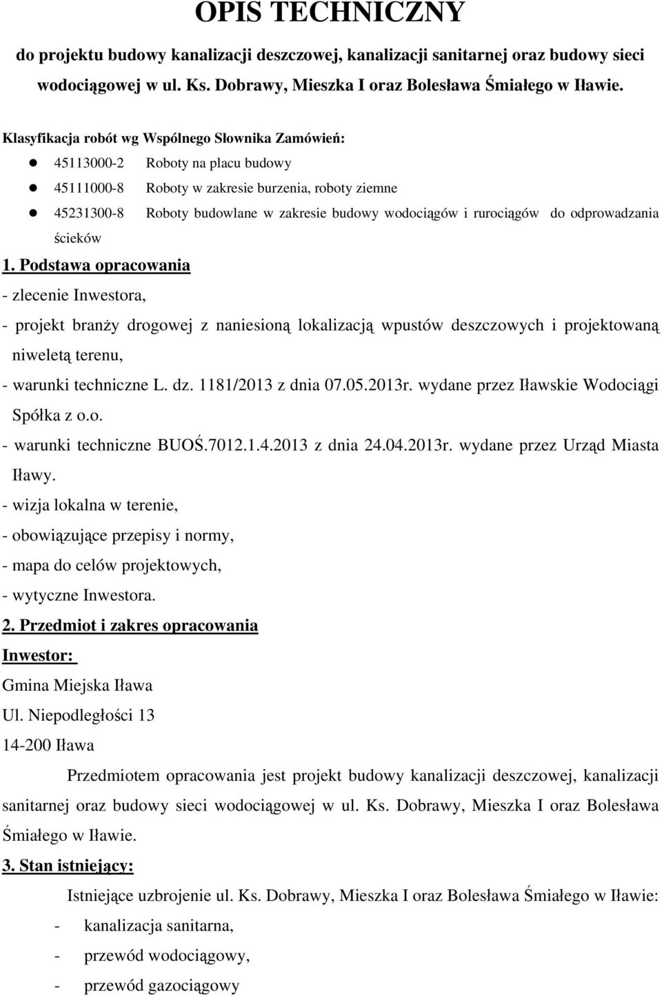 rurociągów do odprowadzania ścieków 1.
