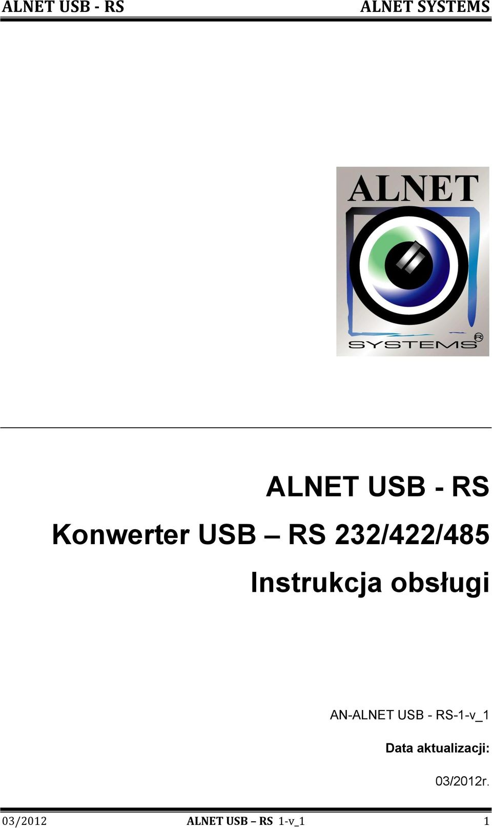 AN-ALNET USB - RS-1-v_1 Data