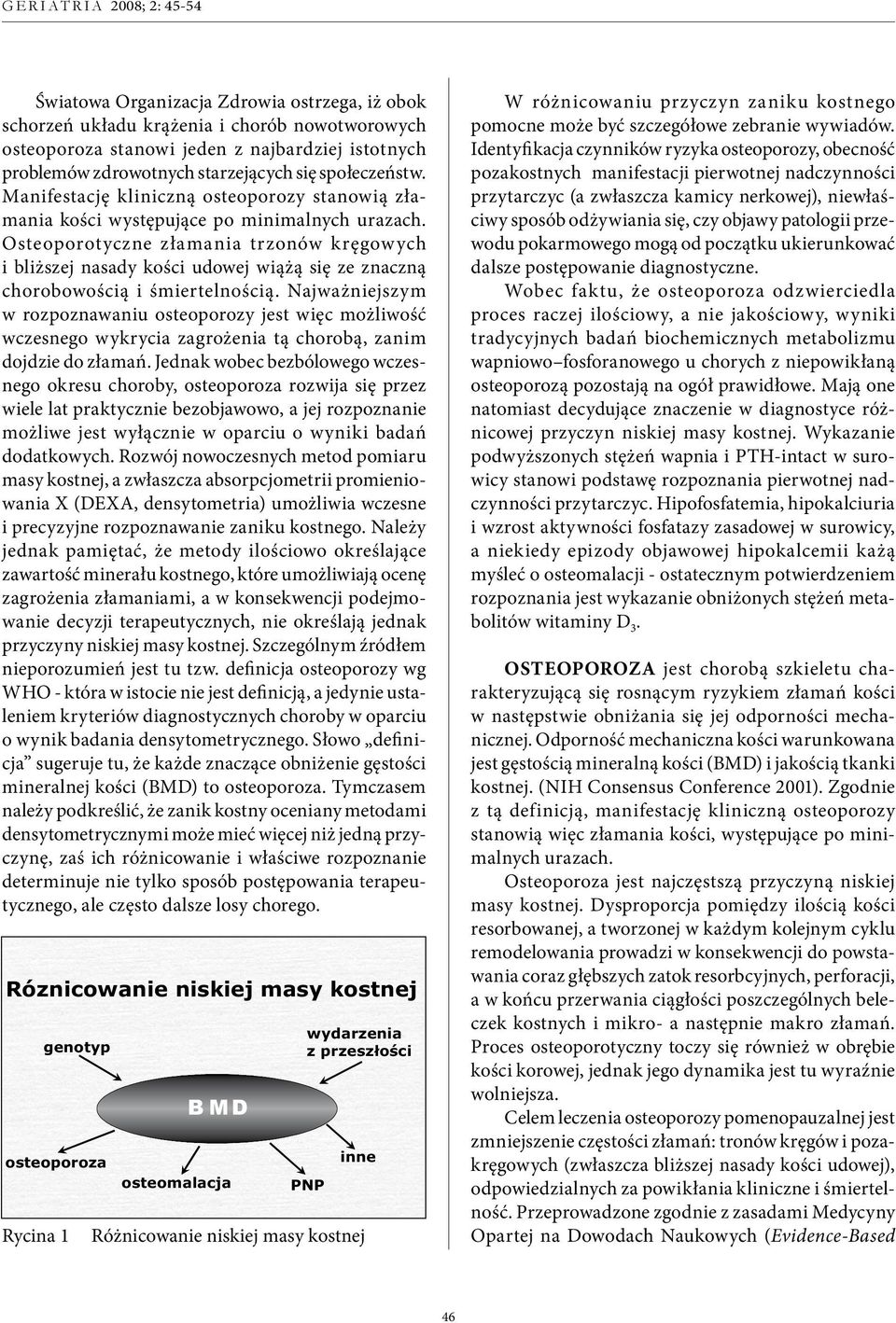 Osteoporotyczne złamania trzonów kręgowych i bliższej nasady kości udowej wiążą się ze znaczną chorobowością i śmiertelnością.