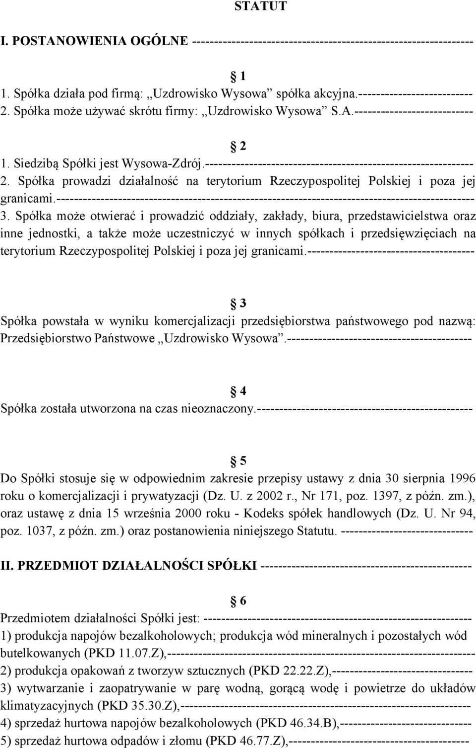 Spółka prowadzi działalność na terytorium Rzeczypospolitej Polskiej i poza jej granicami.----------------------------------------------------------------------------------------------- 3.