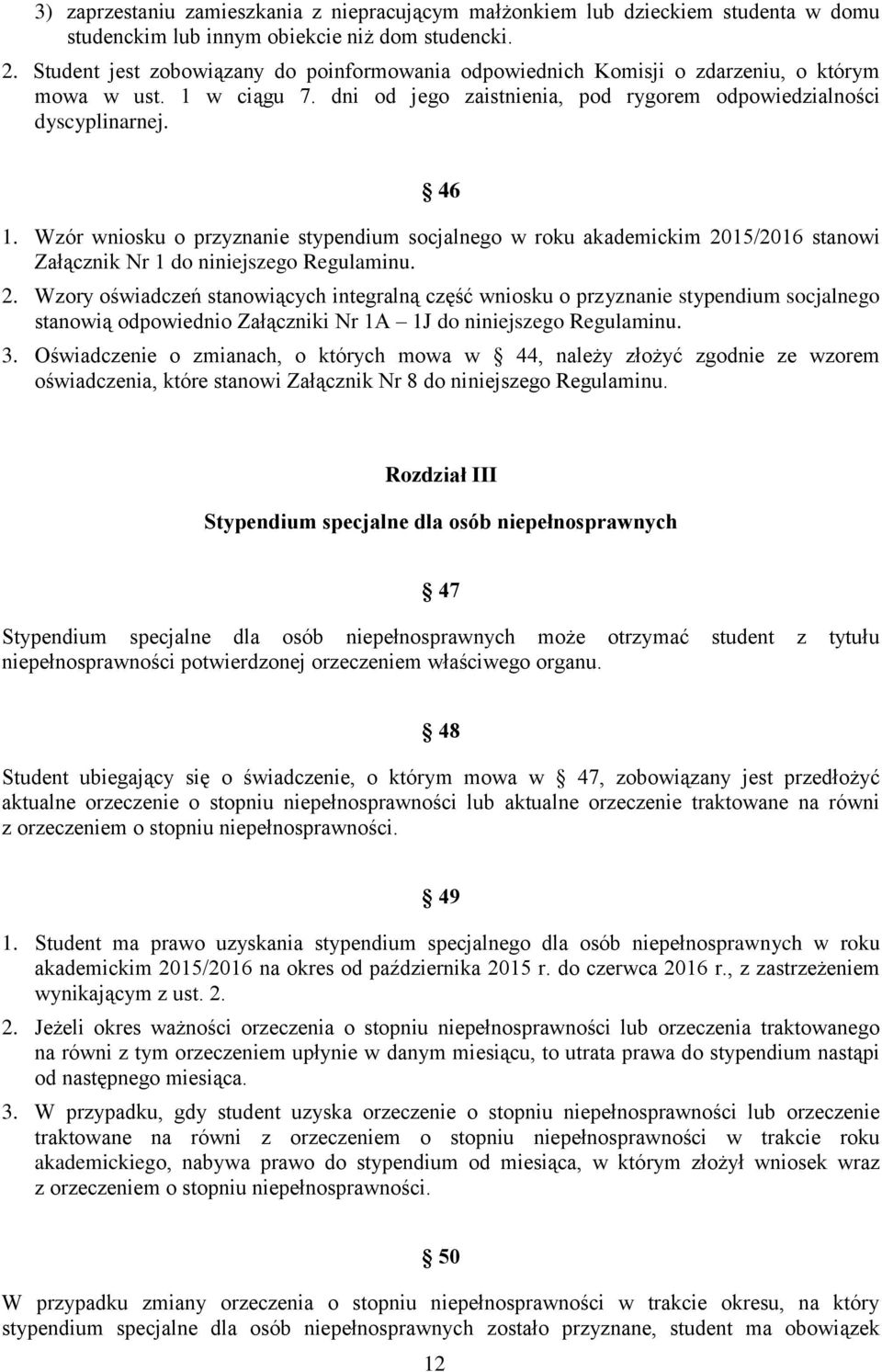 Wzór wniosku o przyznanie stypendium socjalnego w roku akademickim 20