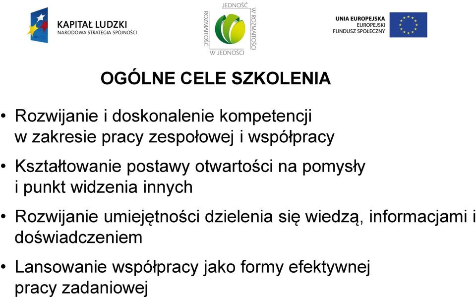 widzenia innych Rozwijanie umiejętności dzielenia się wiedzą, informacjami i