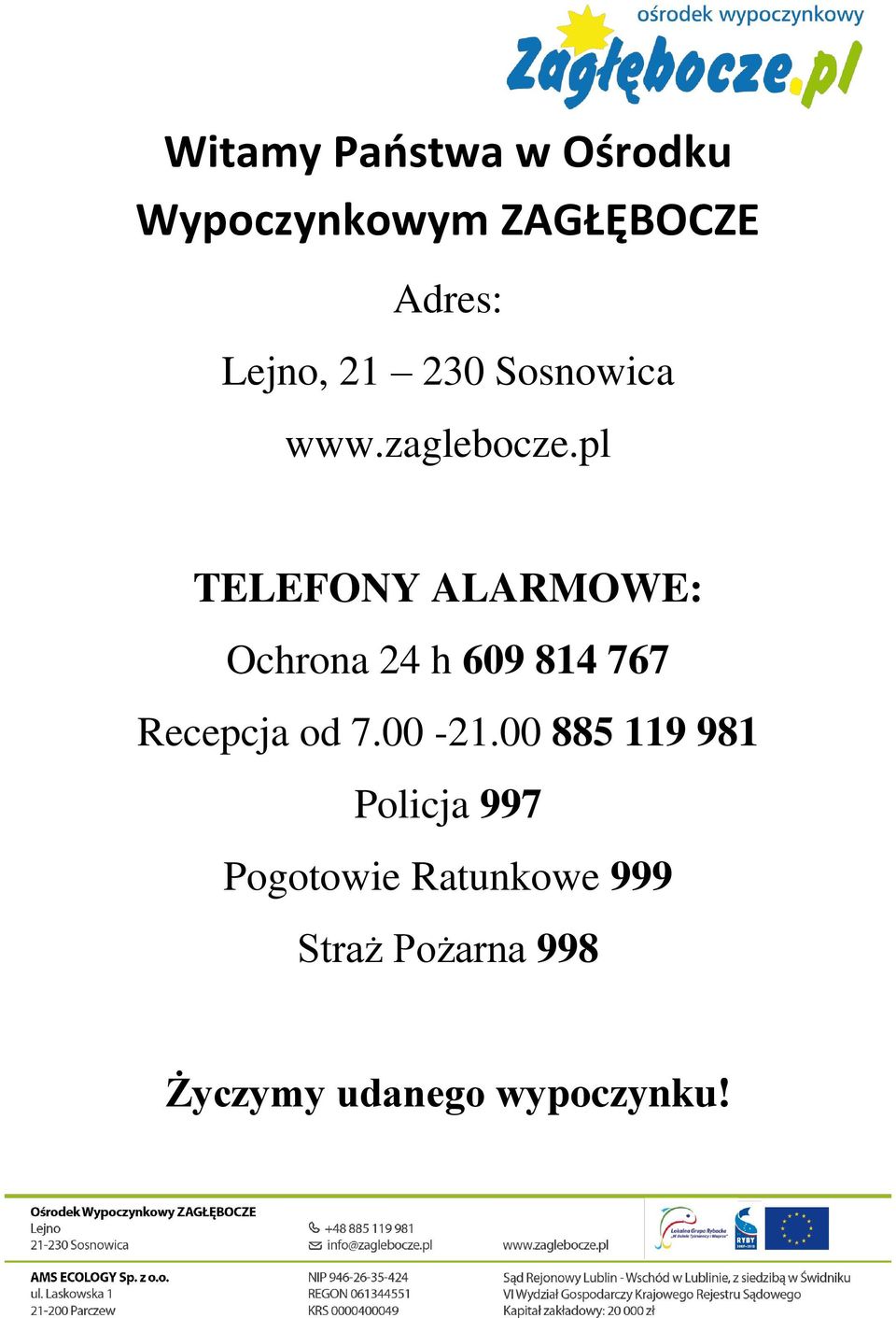 pl TELEFONY ALARMOWE: Ochrona 24 h 609 814 767 Recepcja od 7.