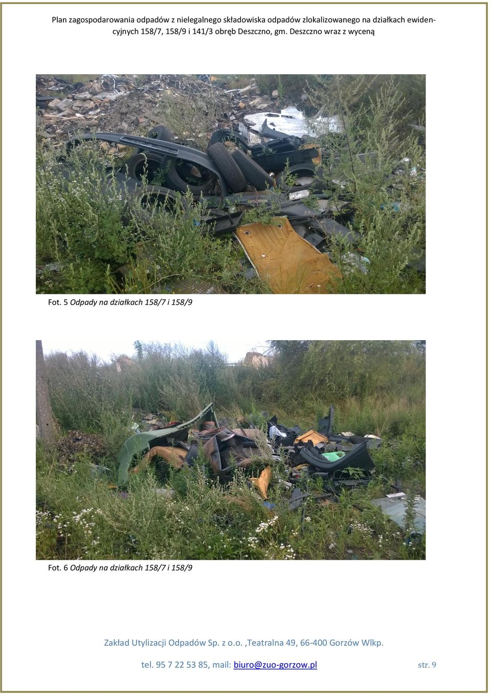 6 Odpady na działkach 158/7 i