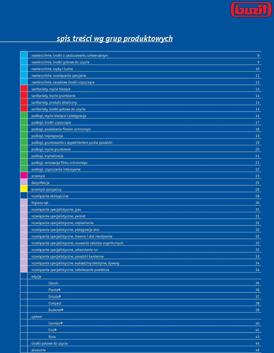 ¹ce i pielêgnacja 16 pod³ogi, œrodki czyszcz¹ce 17 pod³ogi, powlekanie filmem ochronnym 18 pod³ogi, impregnacja 19 pod³ogi, gruntowanie z wype³nieniem porów posadzki 19 pod³ogi, mycie gruntowne 20